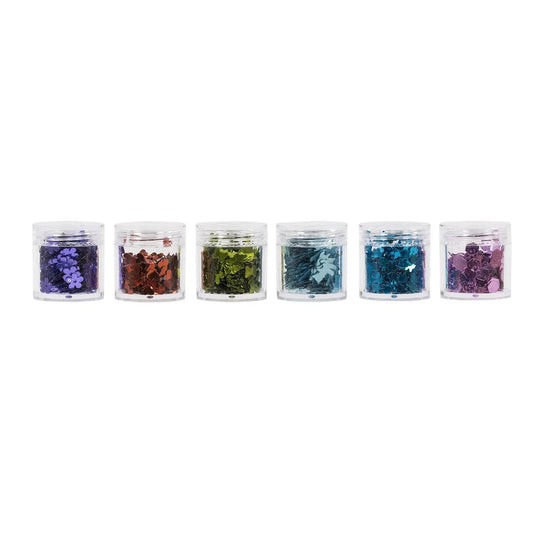 T4C, 6 Styles Glitter Paillettes 6 bright Colours and Shapes