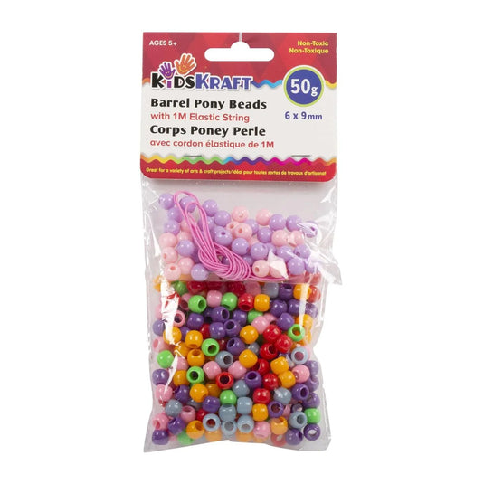 KD.Kr., Assrt Pony Beads Multi-Colours, w/ 1M string.pbh