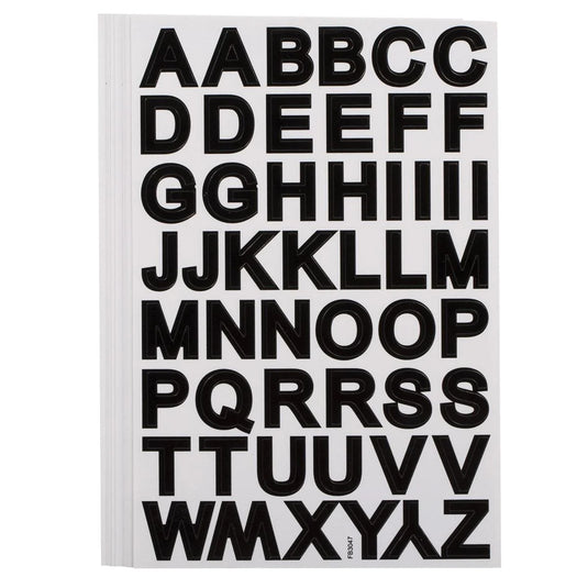O.WKs. 10 Sheets Alphabet Labels, Bold, pbh