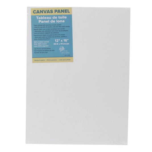Time 4 Crafts 3pc Canvas panels 12x16", shrink wrap
