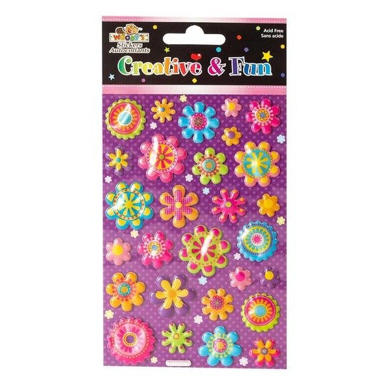 Woody's, 4" x 6" Puffy Stickers, Flower, pbh