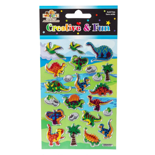 Woody's, 4" x 6" Crystal Foil Stickers, Dinosaurs, pbh