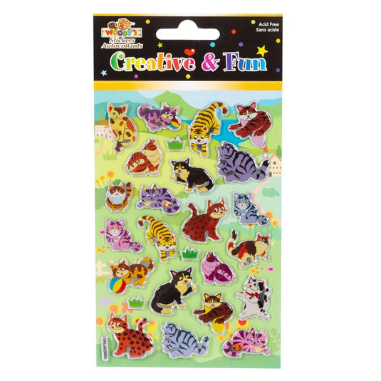 Woody's, 4" x 6" Crystal Foil Stickers, Cats, pbh