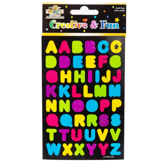 Woody's, 4" x 6" Stickers, Alphabet, pbh