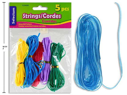 ASSORTED COLOUR STRINGS X 5 COLOURS WITH INSTRUCTION SHEET