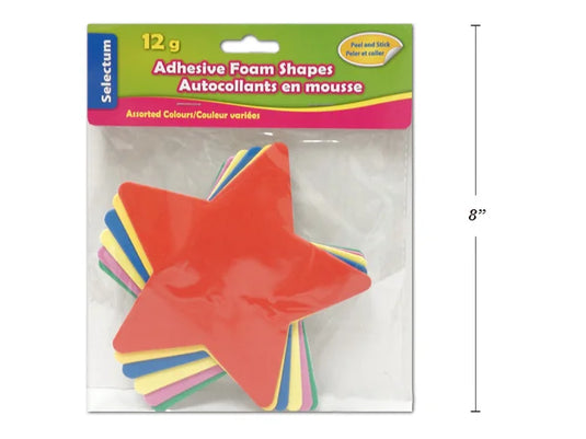 ADHESIVE "STARS" FOAM SHAPES 12 GMS (14 CM)