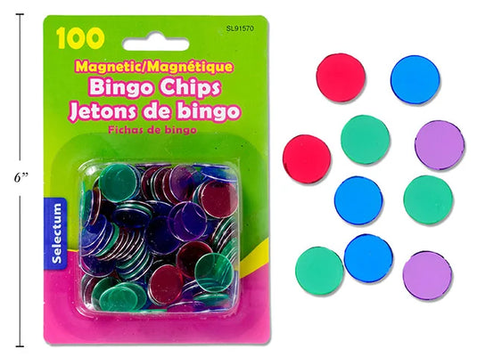 100 PC MAGNETIC BINGO CHIPS -17MM