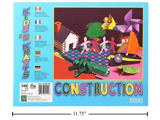 9 x 12" Coloured Construction Paper , 100 sheets