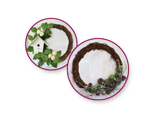 Craft Decor Dried Naturals: 10"/14"18" Grapevine Wreath Set