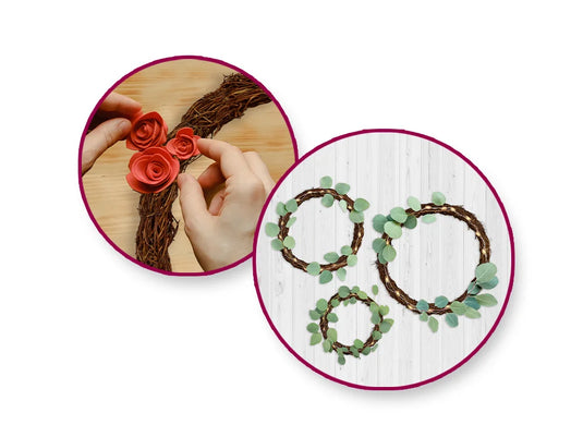 Craft Decor Dried Naturals: 8"/12"16" Grapevine Wreath Set