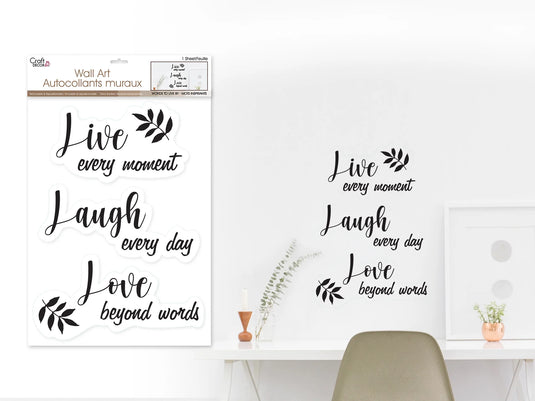 Craft Decor: 11.8"x15.75" 'Words To Live By..' Wall Art M) Live Every Moment..