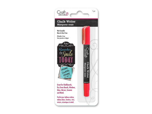 Craft Decor: Chalk Writer Blister-Carded L) Red