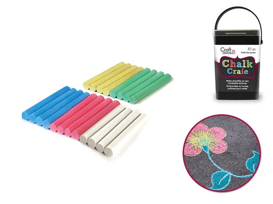 Craft Decor: Chalk-It-Up Dustless Chalk Bucket 20pc A) Color Medley