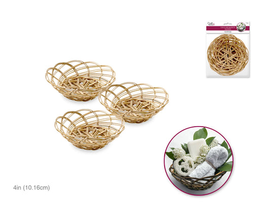 Coco Rib Basket: 4" Tray 3pc