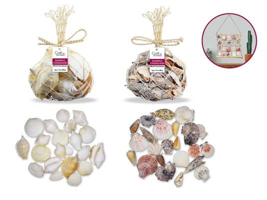 Craft Décor: 500g Seashells Abaca Net w/Jute Tie