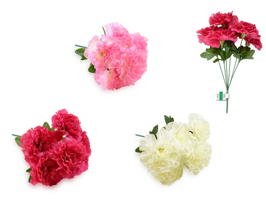 Enchanted Garden: 13" Carnation Bush x6 Heads Asst 16ea