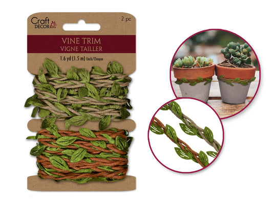 Craft Décor Ribbons: Vine Trim/Garland 2x1.5m A) Braided