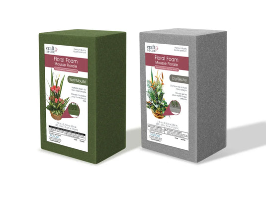 Floral Foam: For Wet/Dry Assorted 7.9x2.76x3.94" Shrinkwrapped 24 Each Wet