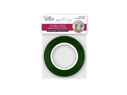 Floral Tape Stem Wrap: 1/2" x 20yds A) Green