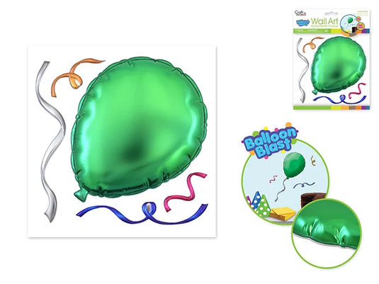 Craft Decor: 7.1"x6.88" Balloon Blast Wall Stickers A) Classic Green