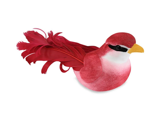 Craft Decor: 4.7" Mini Red Cardinal w/Gator Clip A) Red