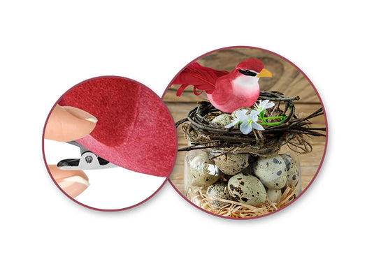 Craft Decor: 4.7" Mini Red Cardinal w/Gator Clip A) Red