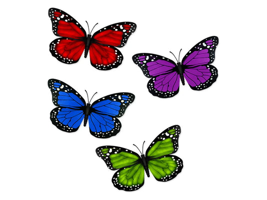 Craft Decor: 4.7"x2.8" Monarch Butterflies Plastic w/Clip A) Bold