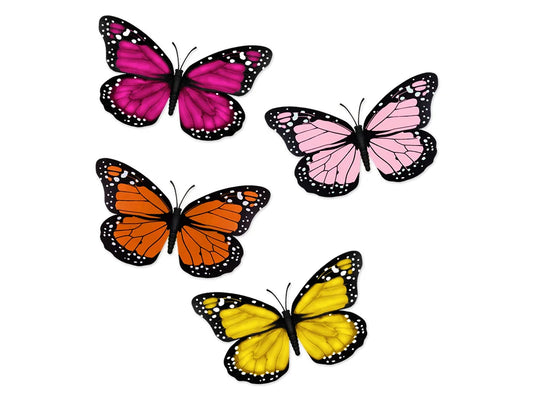 Craft Decor: 4.7"x2.8" Monarch Butterflies Plastic w/Clip B) Pastel