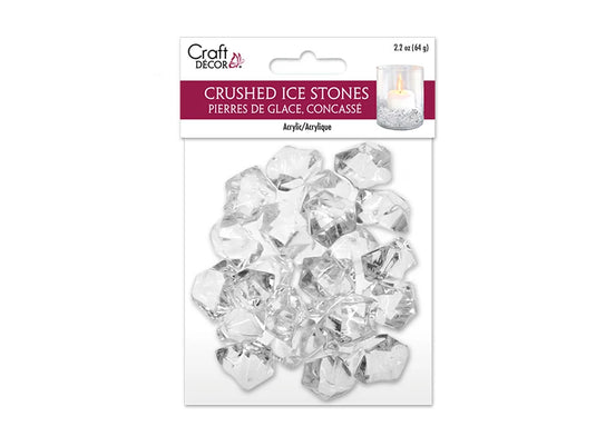 Craft Décor: 65g Crushed Ice Acrylic Stones B) Med 2.5cmx2cm