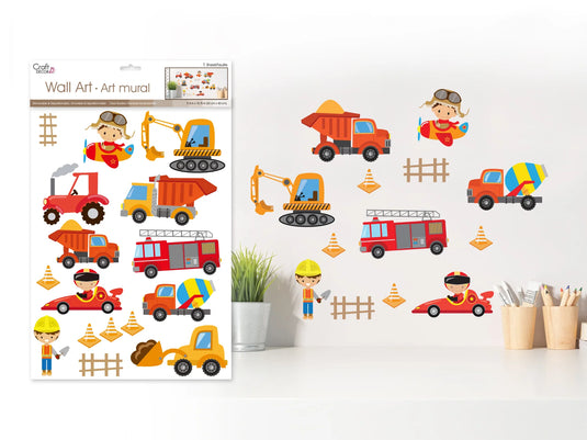 Craft Decor: 11.8"x15.75" Wall Art Clear B) Transport Fun