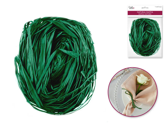 Craft Decor: 2oz Raffia Colored A) Hunter Green