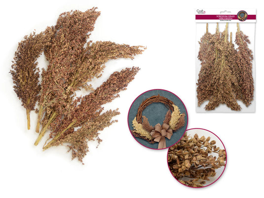 Craft Decor Dried Naturals: 40g Sorghum Grass B) Natural
