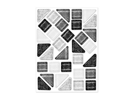 Craft Decor: Glitter Glass Mosaic Tiles 3.2x4.7" Self-Stick F) Classic