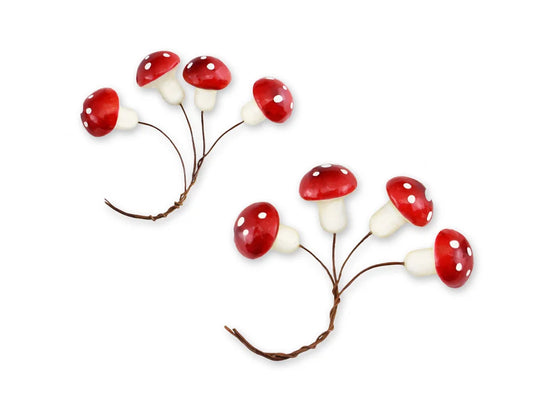 Craft Decor: Mini Foam Mushroom Picks 8pc (2.5cmx4/3cm)