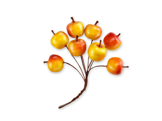 Craft Decor: 2.5cm Mini Apple Picks 8pc Foam Glossy B) Golden Delicious