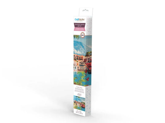 Craft Medley Kit: Diamond Painting Art Kit 15.8"x19.7" w/Gems+Tool+Tray C) Coastline