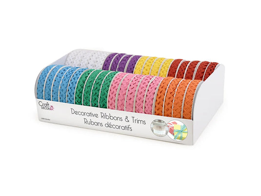 Craft Décor Ribbons & Trims: Ric Rac 1/8" x 4yd Rolls A) Brights
