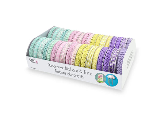 Craft Décor Ribbons & Trims: Adornments 3yrd Rolls A) Pastel Blend