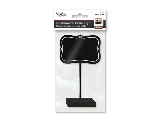 Craft Decor: Chalkboard Clip Sign Stand B) Bracket w/White Border