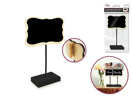 Craft Decor: Chalkboard Clip Sign Stand C) Bracket w/Natural Edge