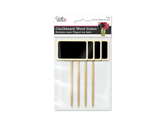 Craft Decor: Chalk-It-Up Wood Stakes 6.6cmx4.5cmx15cm 4pc A) Natural Rectangle Border