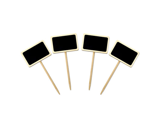 Craft Decor: Chalk-It-Up Wood Stakes 6.6cmx4.5cmx15cm 4pc A) Natural Rectangle Border