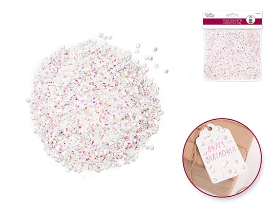 Glitter Craft: 20g Tube Confetti B) White Irridescent