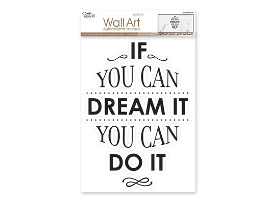 Craft Decor: 11.8"x15.75" 'Words To Live By..' Wall Art B) If You Can Dream It, Do It