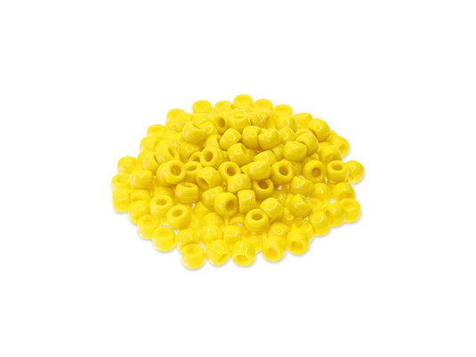 Pony Beads: 9mmx6mm Barrel Standard x175 F) Yellow