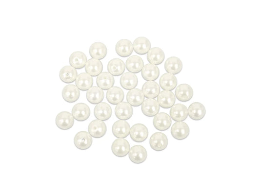 Pearl Beads: Acrylic Sleek Ivory Value-Pack F) 10mm~ 40pc