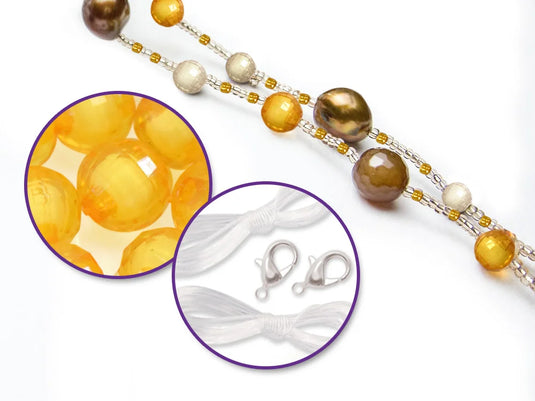 Glass Bead Kits: 9-Comp Multi-Pack w/Cord+Clasps 70g A) Metallique