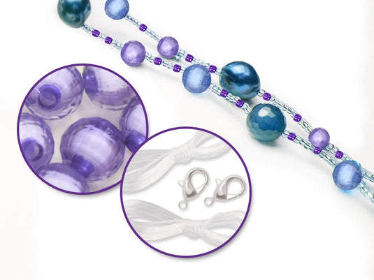 Glass Bead Kits: 9-Comp Multi-Pack w/Cord+Clasps 70g B) Sky