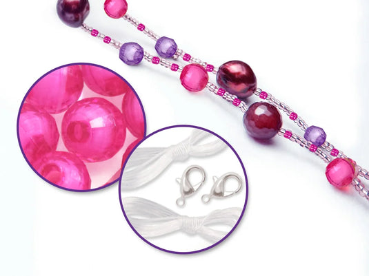 Glass Bead Kits: 9-Comp Multi-Pack w/Cord+Clasps 70g C) Blush