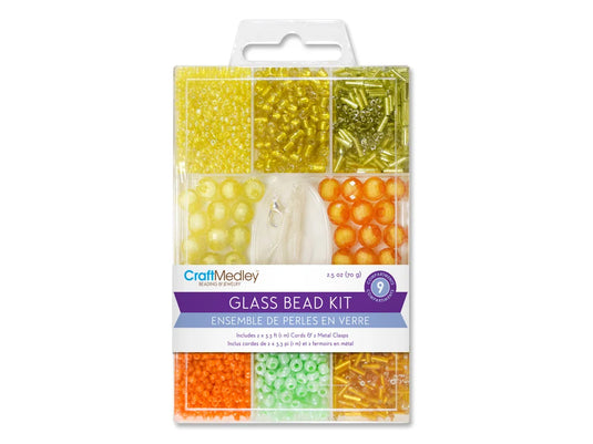 Glass Bead Kits: 9-Comp Multi-Pack w/Cord+Clasps 70g D) Tropicana
